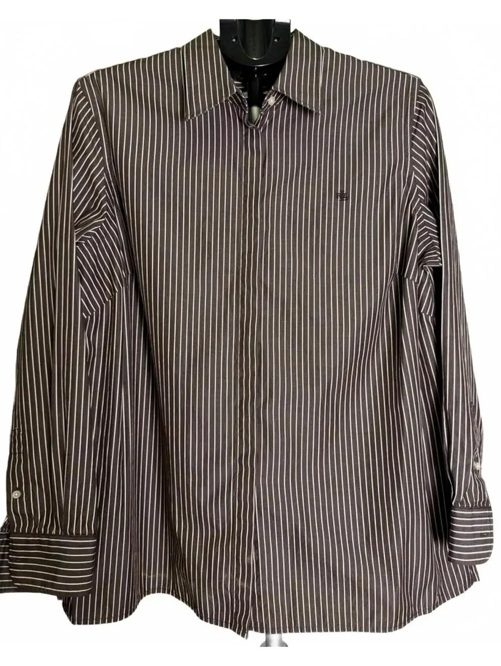 RALPH LAUREN WOMEN'S SHIRT LONG SLEEVE BUTTON DOWN 1X 100%COTTON PIN STRIPE NWOT - Picture 1 of 6